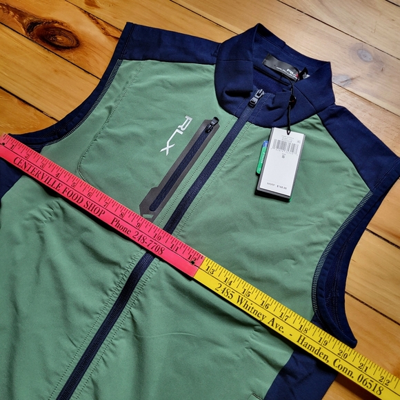 New Ralph Lauren RLX Golf Vest Mens Small Green Performance Stretch Full Zip - Picture 9 of 14